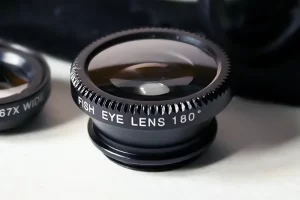 Photograph of a fish-eye lens attachment for a camera lens