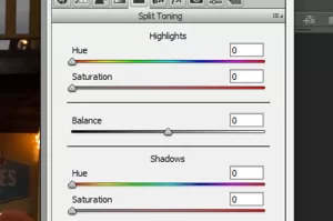 Camera Raw's version of split toning sliders