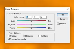 Adobe Photoshop's version of split toning sliders called color balance