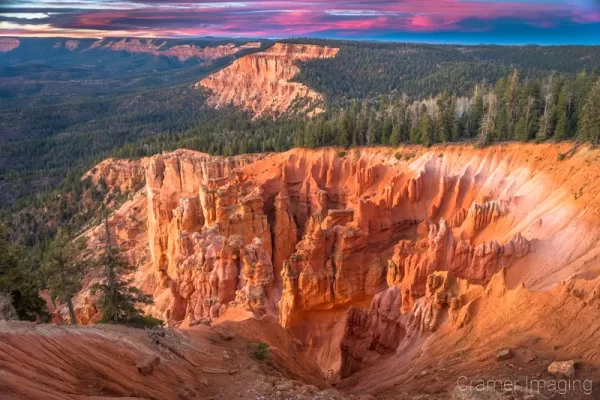 Fine art landscape photograph of the Strawberry Point overlook at sunset in Utah