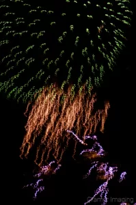 Bad photograph of fireworks used as an example of what not to do