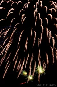 Bad photograph of fireworks used as an example of what not to do