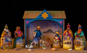 Cramer Imaging's professional quality fine art photograph of a Christmas Nativity scene with rocks