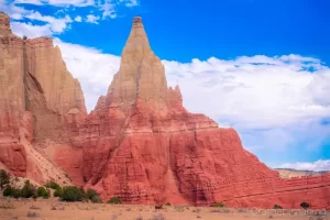 Cramer Imaging's fine art landscape photograph of a red and yellow rock spire in Kodachrome State Park, Utah