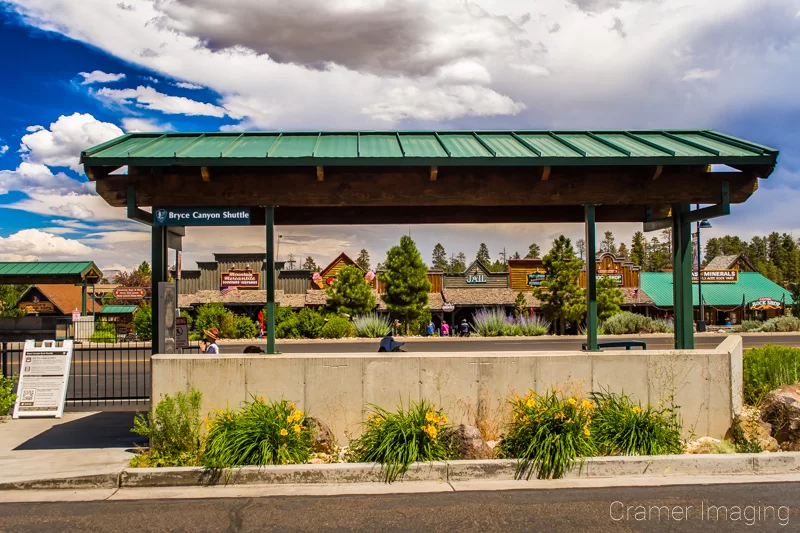 Photo of a shuttle stop in Bryce Canyon City Utah for the Bryce Canyon Shuttle Service