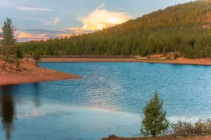 Cramer Imaging's fine art landscape photograph of sunset at Tropic Reservoir Utah in summertime