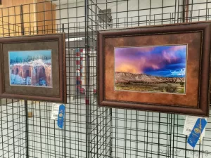 Photo of 2 Cramer Imaging landscape photographs receiving blue ribbon awards at Garfield Utah County Fair 2020