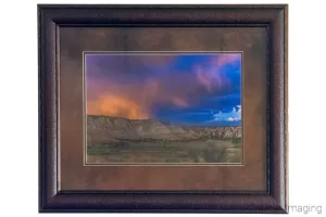 Photograph of a framed and matted version of Cramer Imaging's "Cannonville Dramatic Skies" photo at near Cannonville, Utah