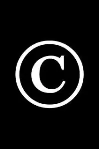 Copyright logo on a black background