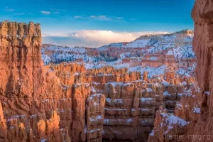 Fine art landscape photograph of the view over Wall Street Navajo Loop Trail at Bryce Canyon National Park in winter by Cramer Imaging