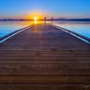 Cramer Imaging's quality landscape photograph of the American Falls Reservoir boat dock at sunrise in Idaho