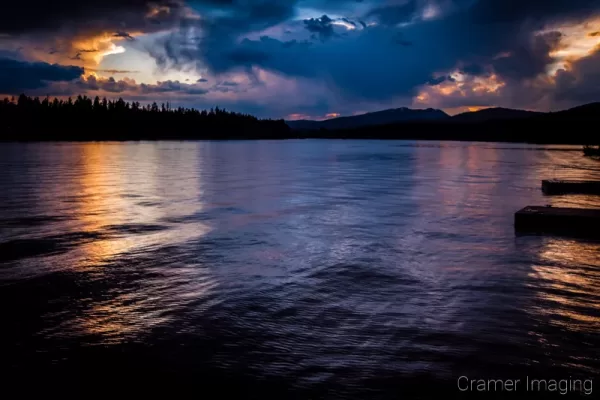 Cramer Imaging's quality landscape photograph of the Island Park Reservoir lake at sunset in Idaho