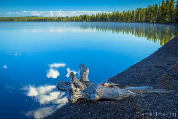 Cramer Imaging's quality landscape photograph of reflections in Lewis Lake in Yellowstone National Park, Wyoming