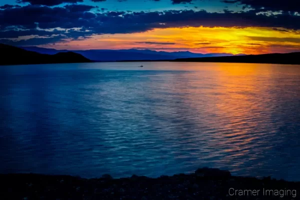 Cramer Imaging's quality landscape photograph of Mackay Reservoir Lake at sunset in Idaho