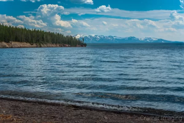 Cramer Imaging's quality landscape photograph of waves on Yellowstone Lake at Yellowstone National Park Wyoming