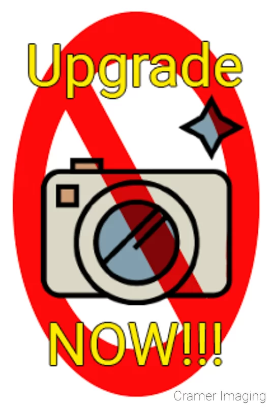 Graphic saying no camera upgrade is needed by Audrey Cramer Photography