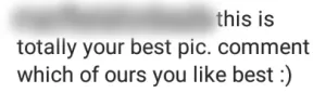 Off-topic comment someone posted on my Instagram account