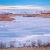 Cramer Imaging's fine art landscape photograph of iced over Seagull Bay on the American Falls Reservoir, Idaho in winter