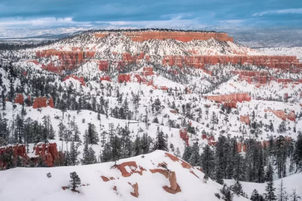Cramer Imaging's fine art landscape photograph of the Boat Mesa in Bryce Canyon National Park Utah in wintertime