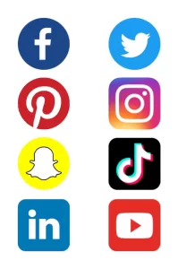 Composite graphic of several popular social media logos by Cramer Imaging