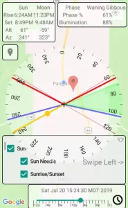 Screenshot of Sun Position Map for Android