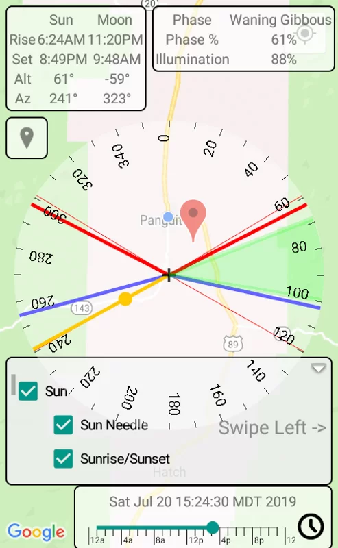 Screenshot of Sun Position Map for Android