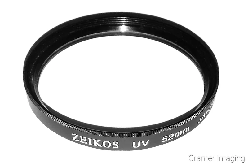 Cramer Imaging's photograph of a camera lens UV or ultra violet filter