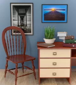 Photograph of Cramer Imaging's San Diego Pier and Gone Fishing in an office setting