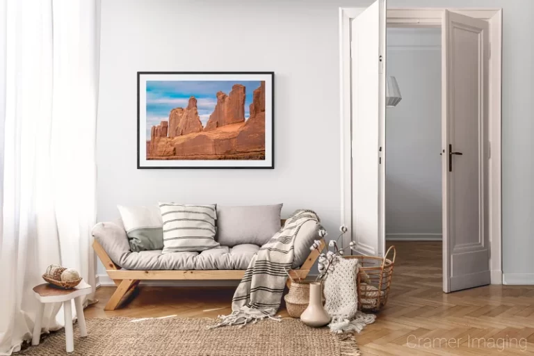 Photograph of Cramer Imaging's landscape photo "Park Avenue" in a cozy neutral-toned living room