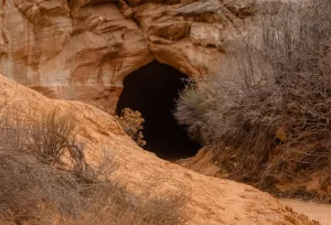 Cramer Imaging's fine art landscape photograph showing the back end tunnel mouth of "Belly of the Dragon" near Kanab, Utah