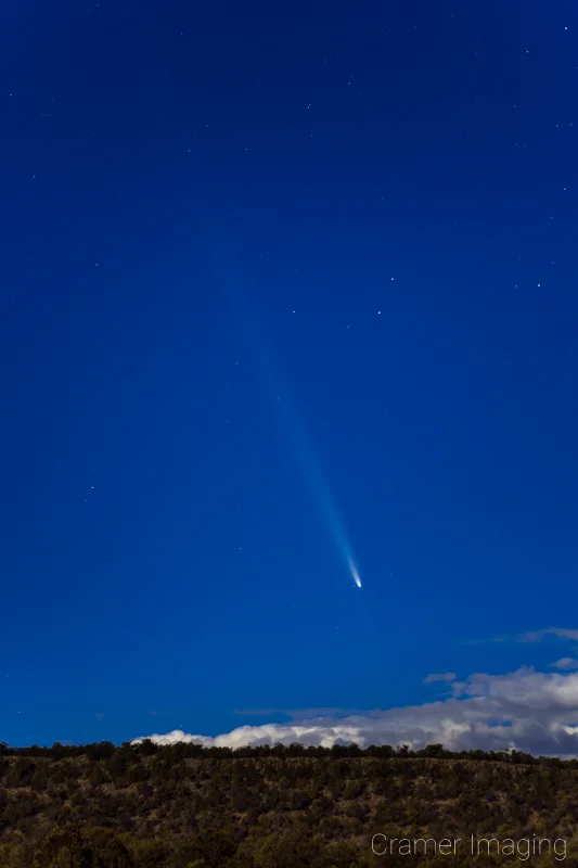 Audrey Cramer Photography's fine art night photograph of the C/2023 A3 Tsuchinshan-ATLAS comet in the western sky
